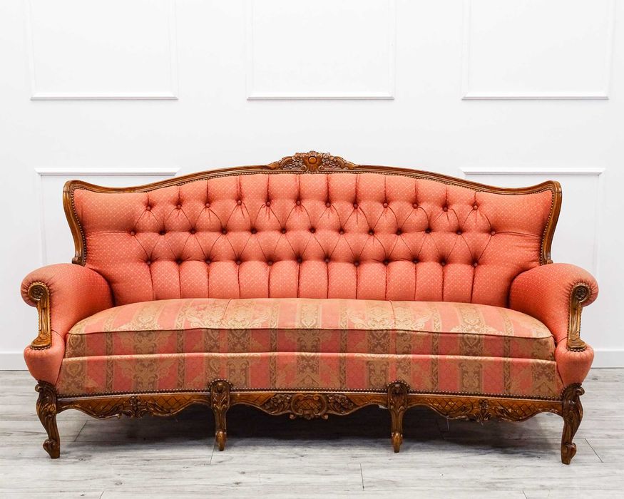 Francuski KOMPLET mebli do SALONU zestaw SOFA + 2 fotele BUK lata 70