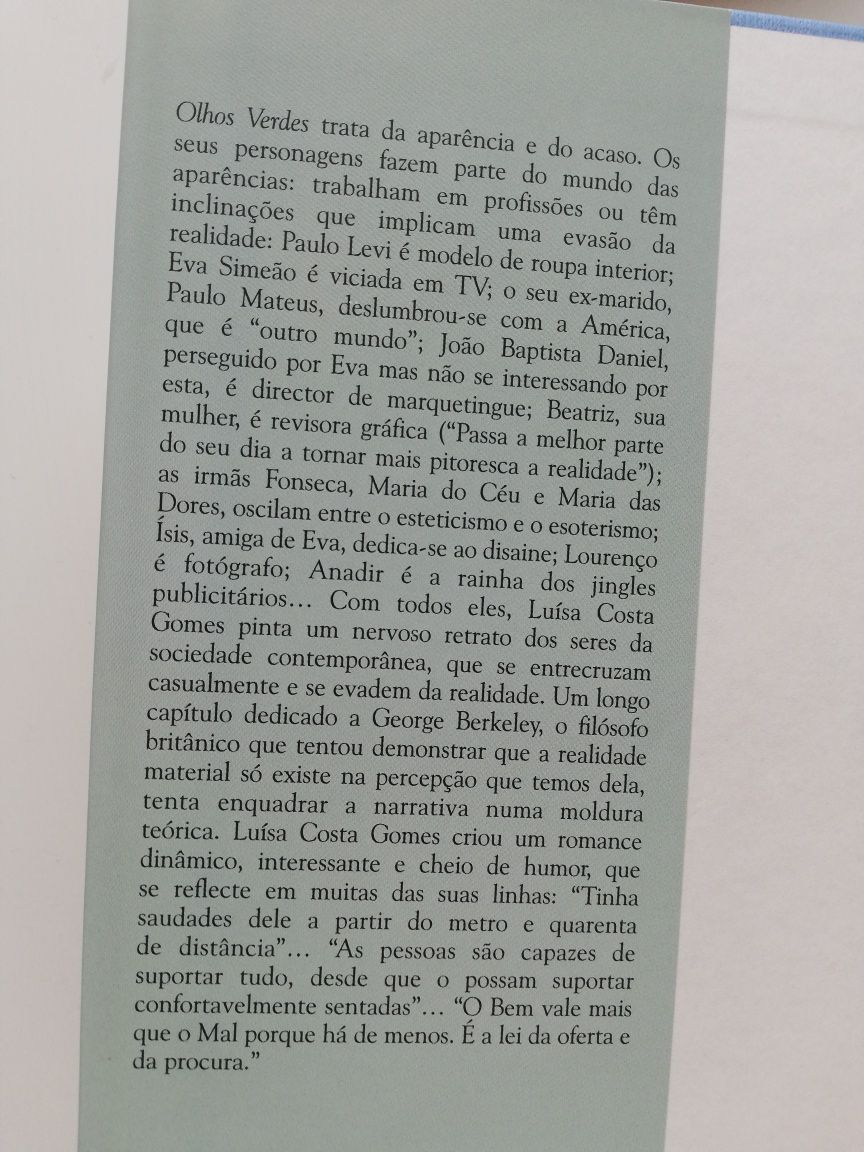 Olhos verdes, de Luísa Costa Gomes