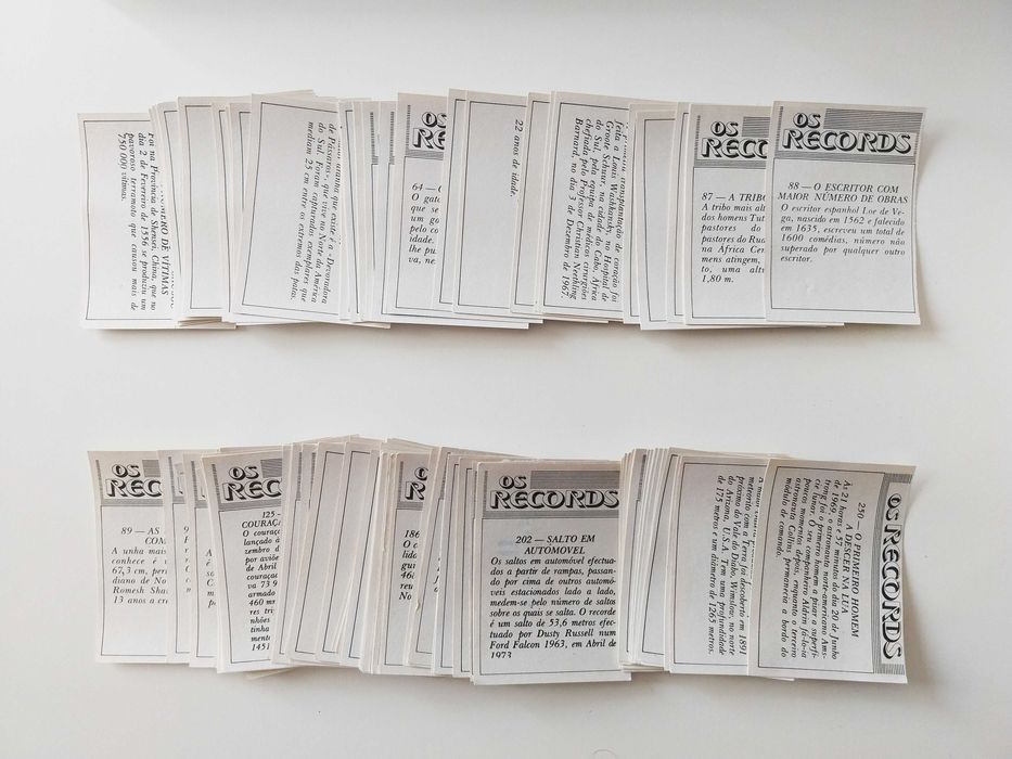 108 cromos descolados OS RECORDS | Francisco Mas lote ou venda avulso