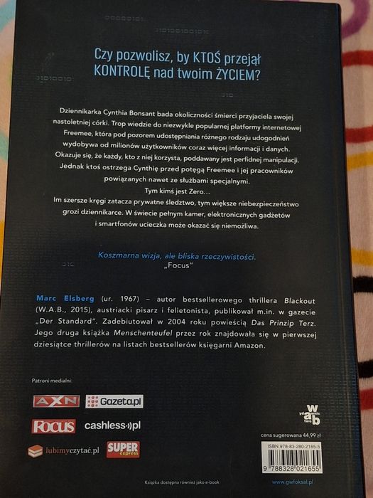 Zero oni wiedzą,co robisz M.Elsberg Empik nowa