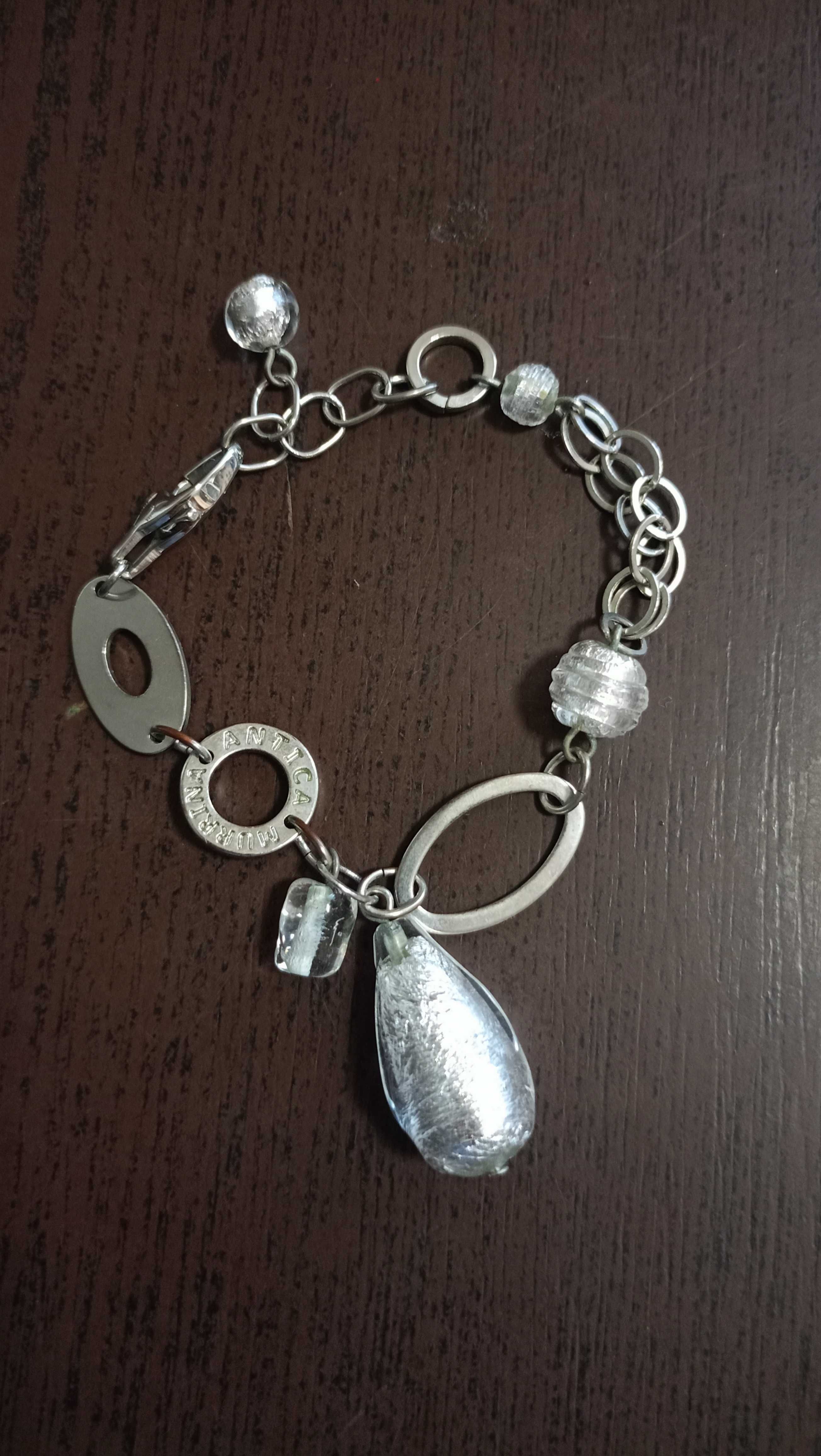 Браслет murrina antica,сережки срібло ,кулон 925