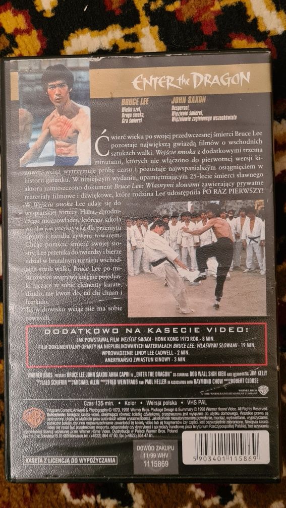 Wejście Smoka na VHS Bruce Lee edycja specjalna !!!