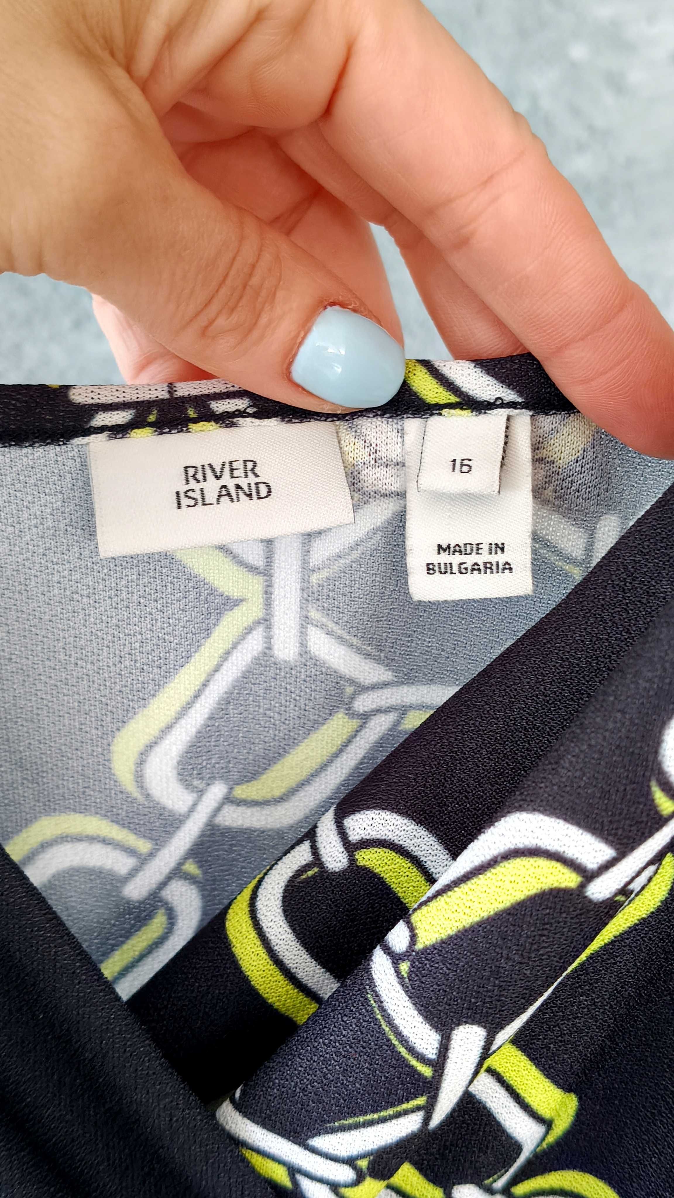 Letnia sukienka na ramiączka, plisowana, midi, XL, River Island