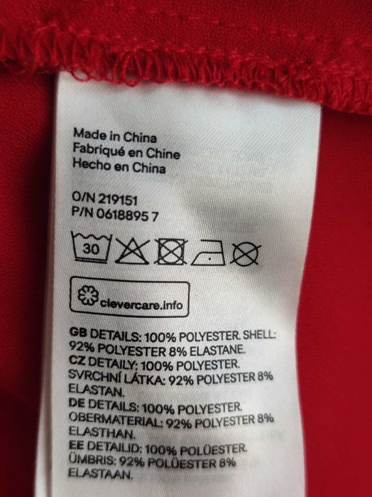 Czerwona sukienka midi koktajlowa falbany koronka H&M M