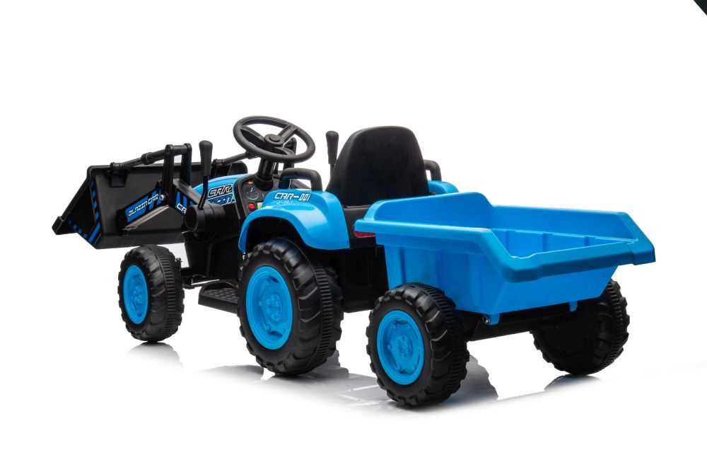 Autko TRAKTOR Z ŁYŻKĄ I PRZYCZEPĄ na akumulator pojazd jeździk dzieci
