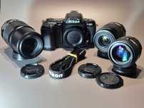 Nikon F-601 SLR  + 3 Objectivas Nikon ( 50mm + 35-80mm + 80-200mm )
