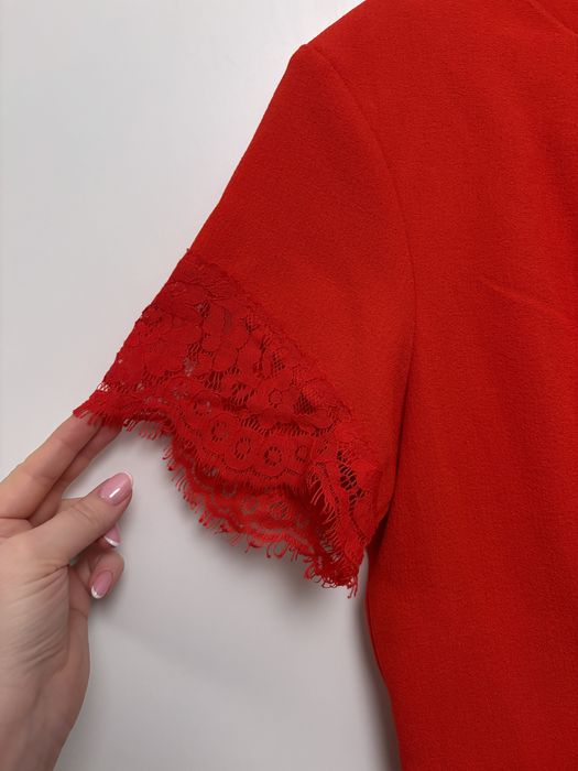 H&M  r 42  piękna zmysłowa ognisto czerwona sukienka za kolano