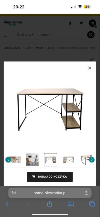 Biurko z półkami biedronka smukee 120x60x75 nowe