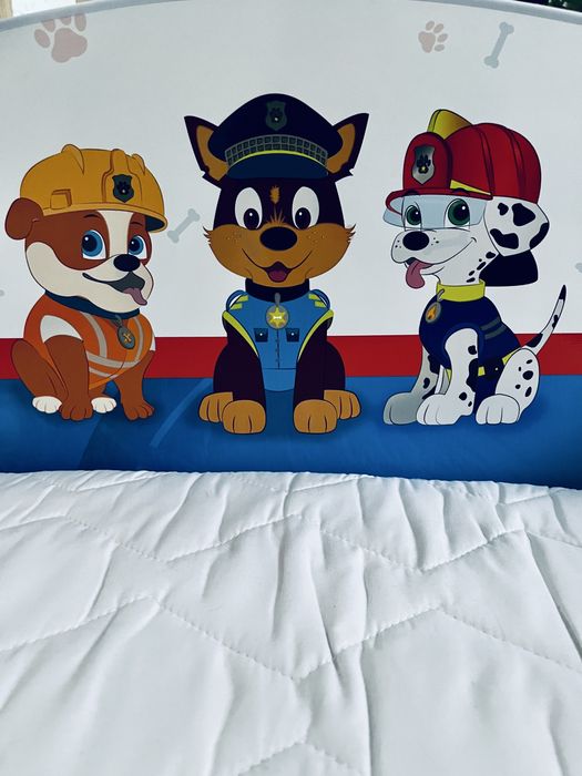Łóżko dla dziecka, stan prawie idealny, materac, Psi Patrol