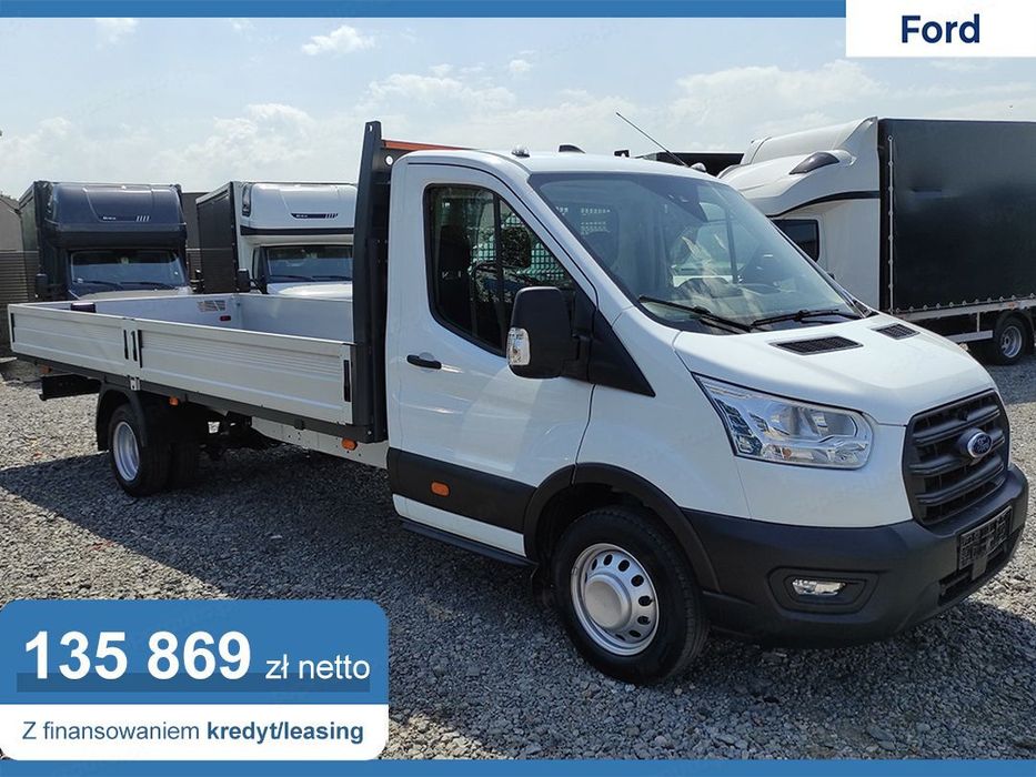 Ford Transit 350 L5 RWD DBL Trend Skrzynia Otwarta 2.0 130KM  Bliźniak !! Hak !! Ekran 12" !!