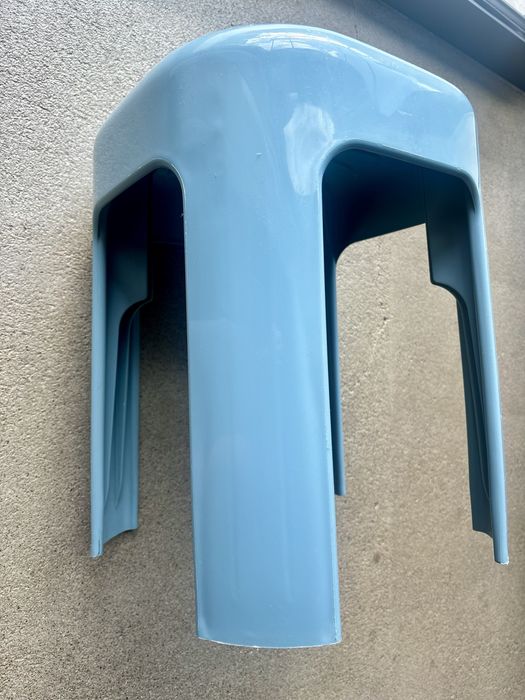 Designerski Turkusowy Stołek Taboret Vintage z tworzywa Bauhaus
