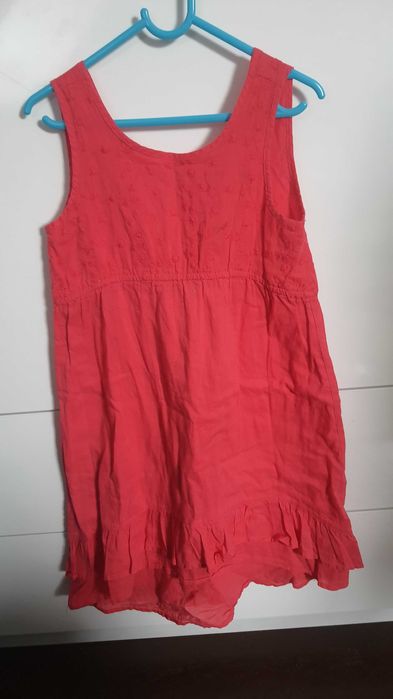Sukienka letnia 130 czerwona dziewczęca
