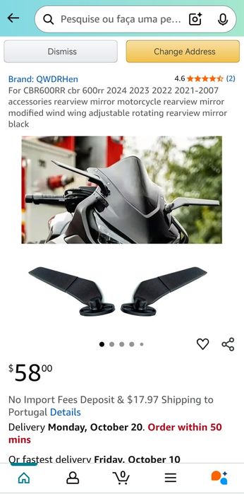 Espelhos desportivos novos