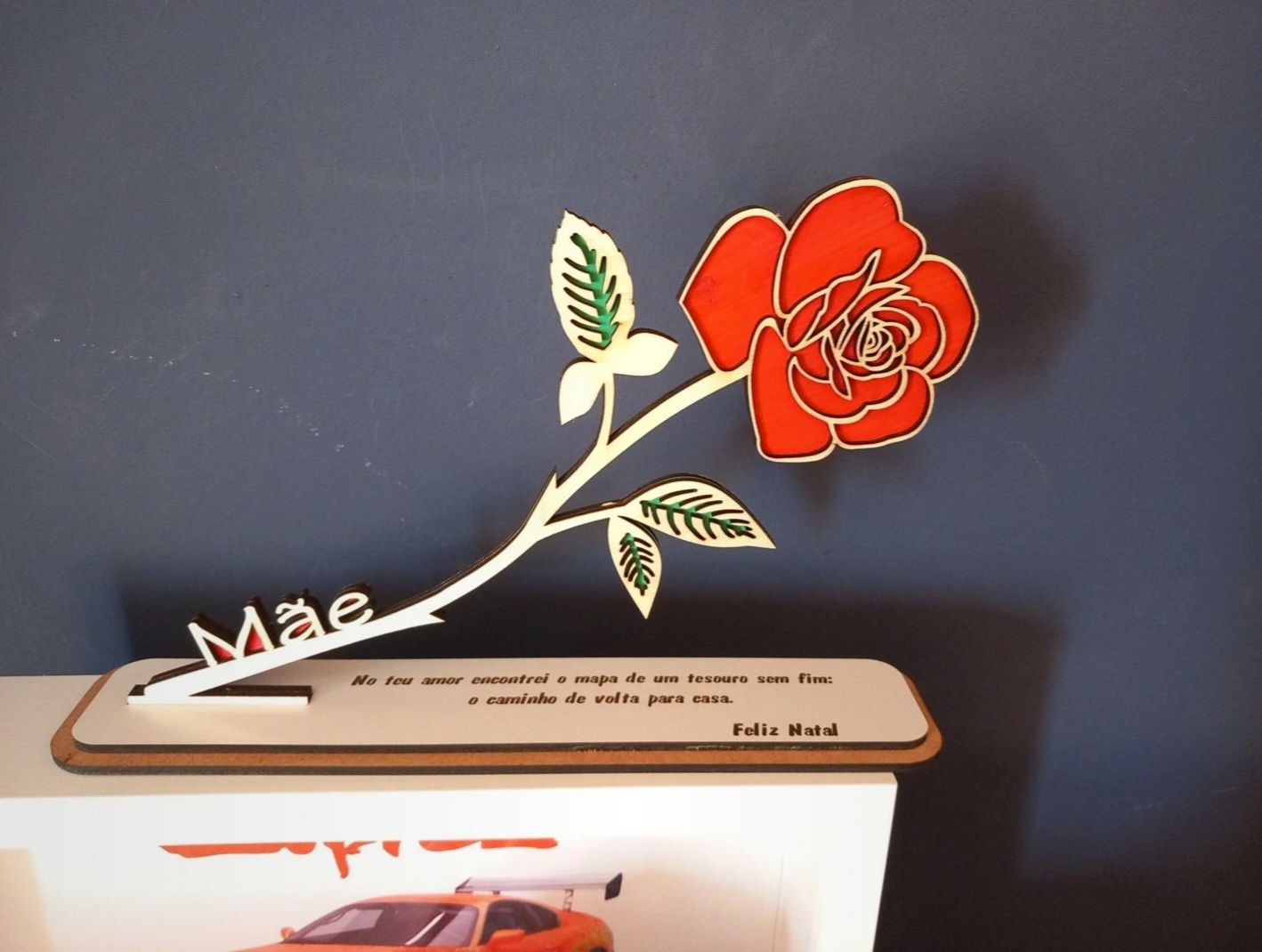 Flor para mãe com mensagem