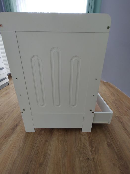 Łóżeczko niemowlęce białe 120x60, Wujec z szufladą