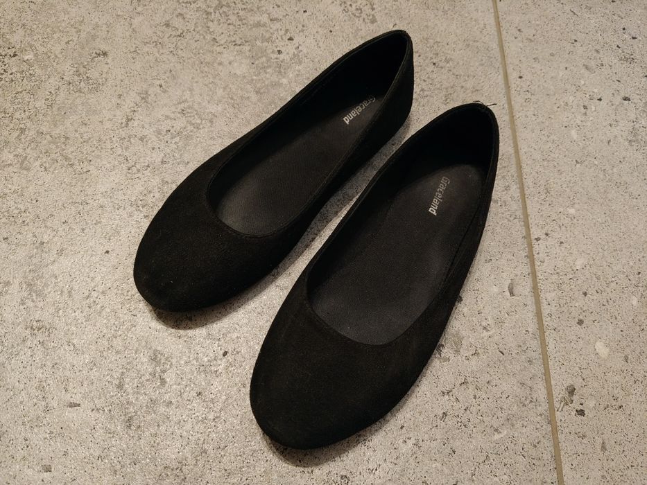 Baleriny czarne zamszowe r.39