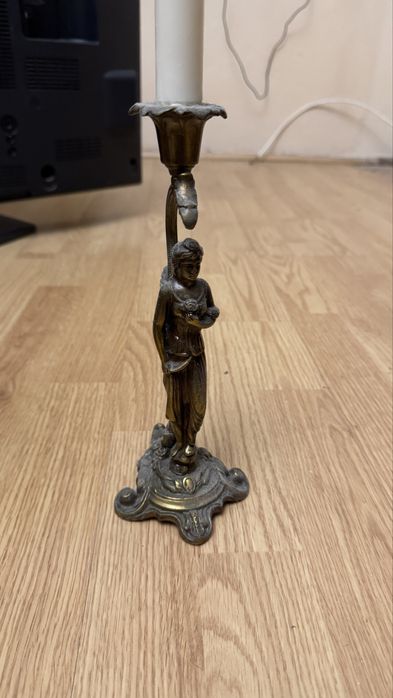 Mosiężne świeczniki zestaw 3