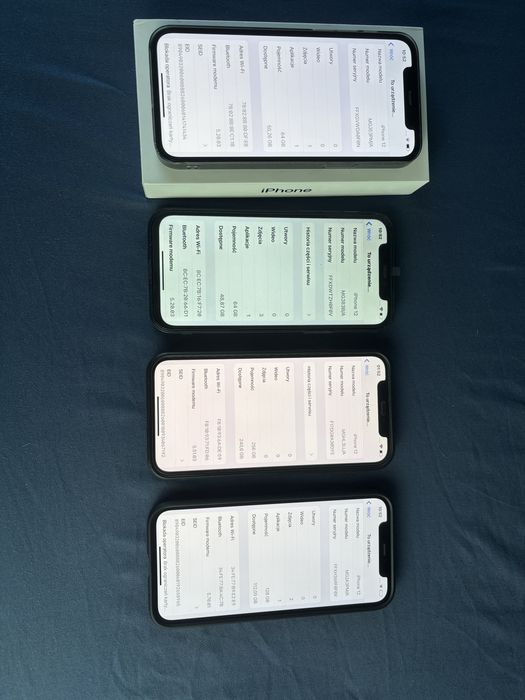 Iphone 12 niebieski, 256gb, 91% + inne