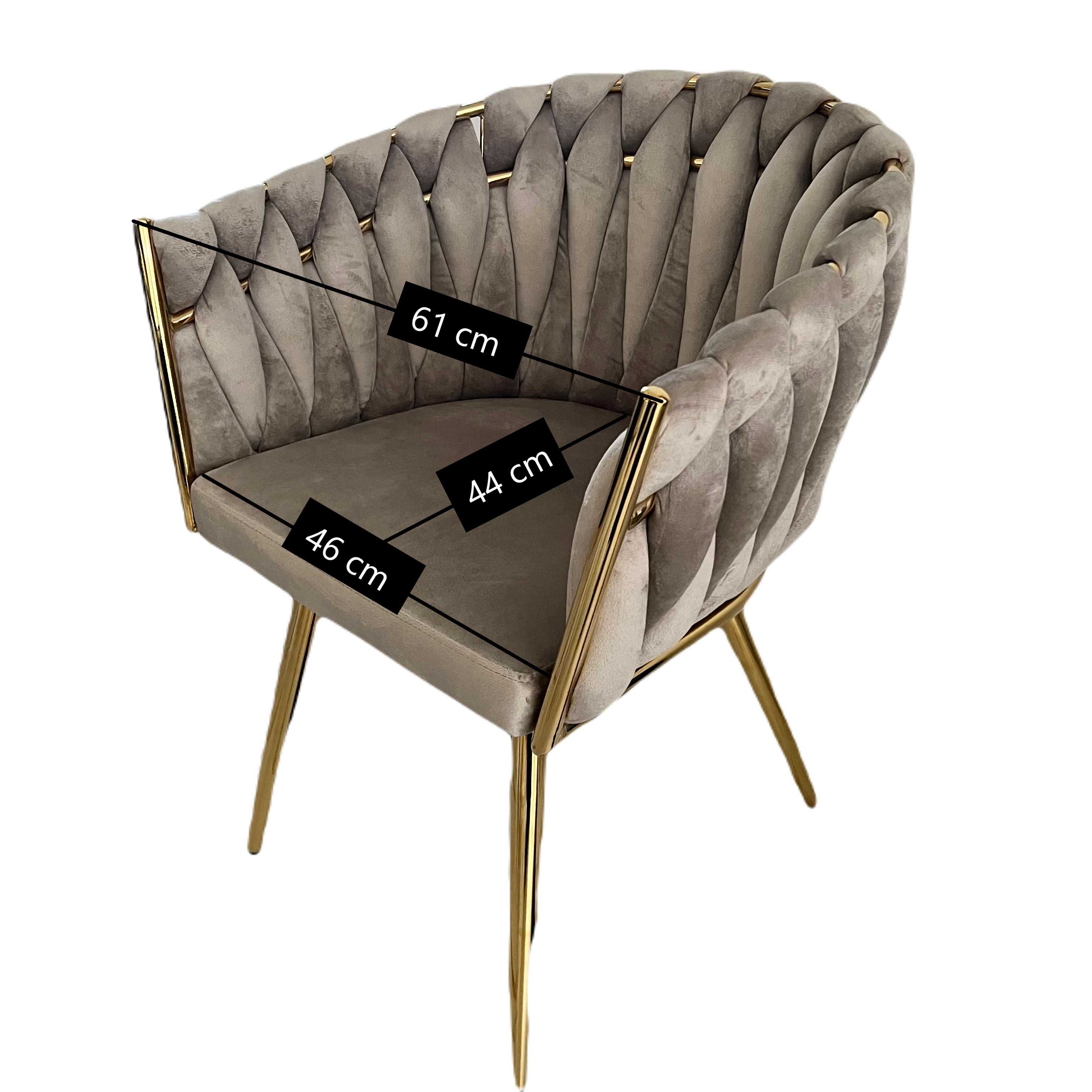 Krzesła kubełkowe glamour czarne złote nogi