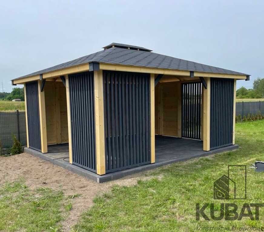 Nowoczesna altana ogrodowa 4x5 | altanka z lamelami | altana drewniana
