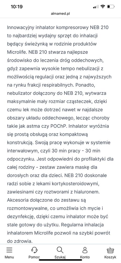 Inhalator kompresorowy NEB 200 NOWY