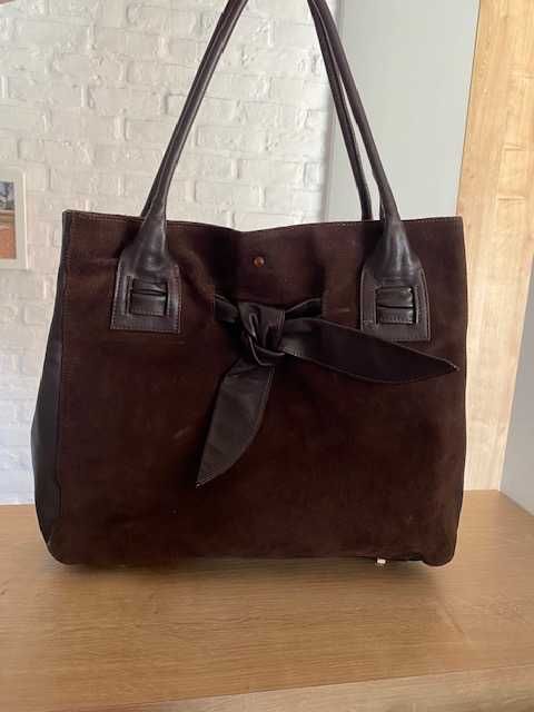 TOREBKA skórzana BATYCKI  proj  Bożena Batycka  A4 - czekoladowy brąz