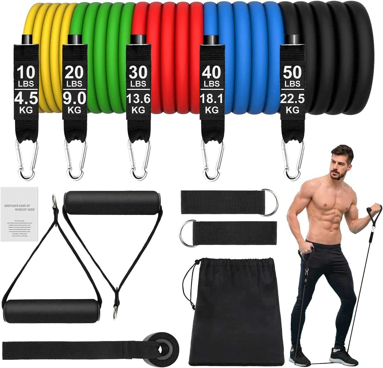 Crossfit Bandas de resistência, 150 kg, 12 peças, musculação, novo