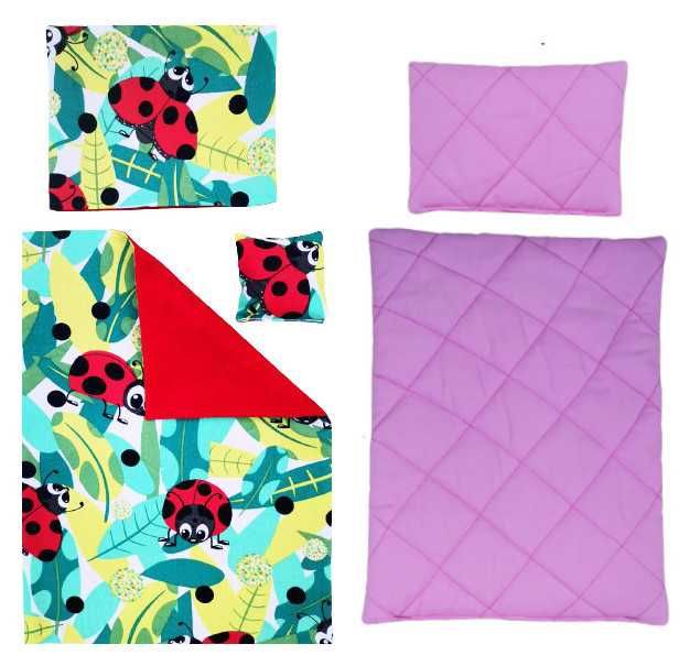 Kolekcja Bobi- Pościel dla lalki Biedronki Poszewki i wkłady- 5 części