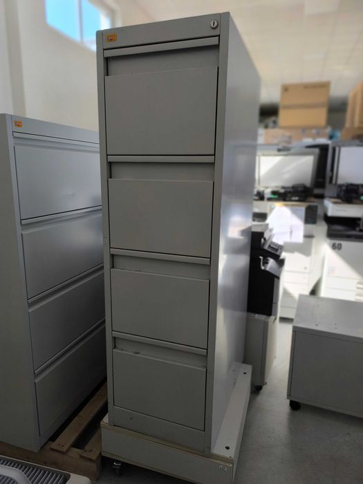 Szafa aktowa do segregatorów, teczek A4, szara, 4 szuflady