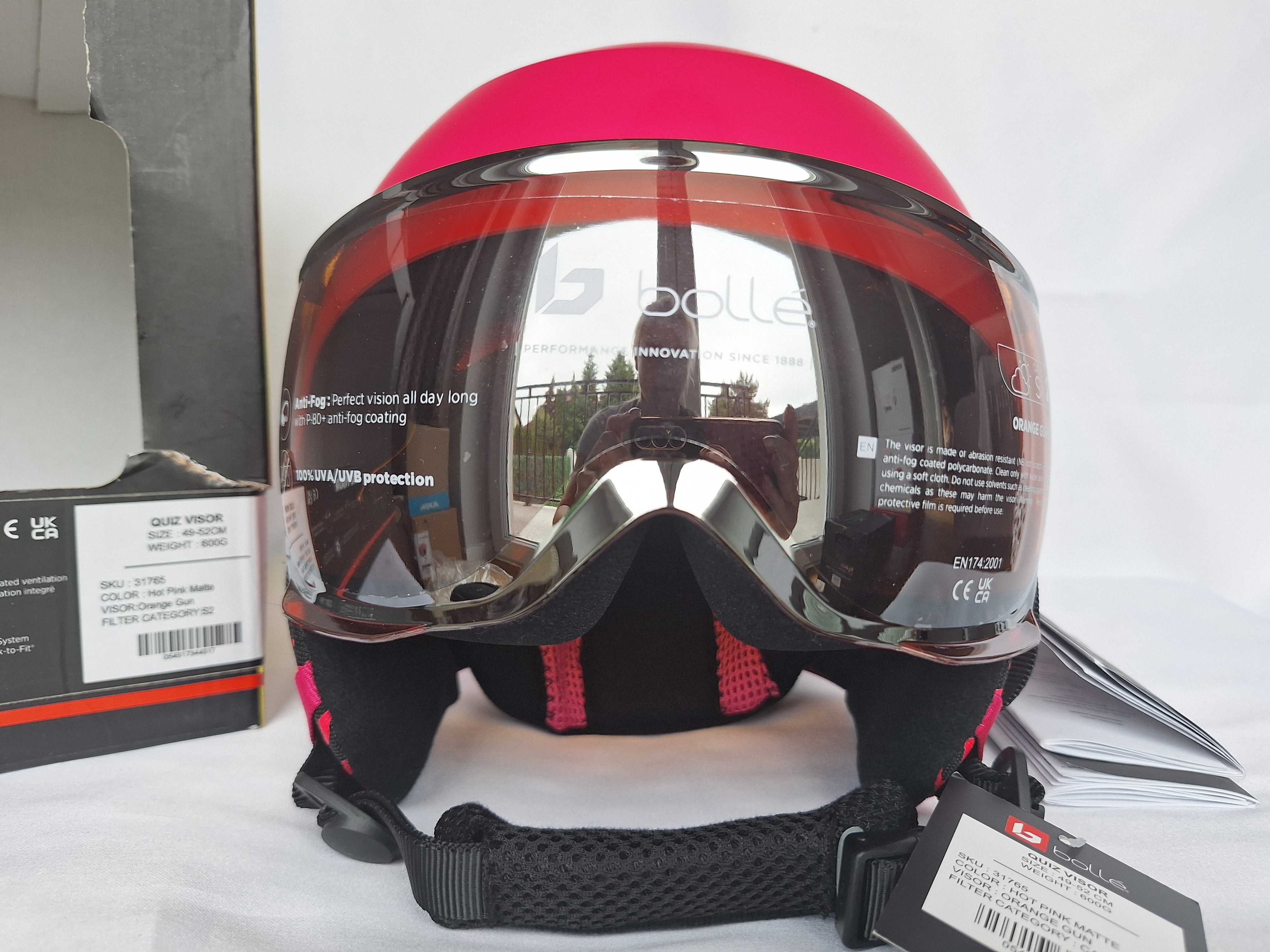 Kask dziecięcy narciarski Bolle Quiz Visor Hot Pink Matte XS 49-52cm