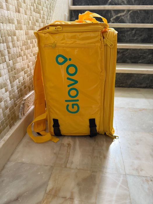Mochilas da glovo impermeável vai com saco para chuva