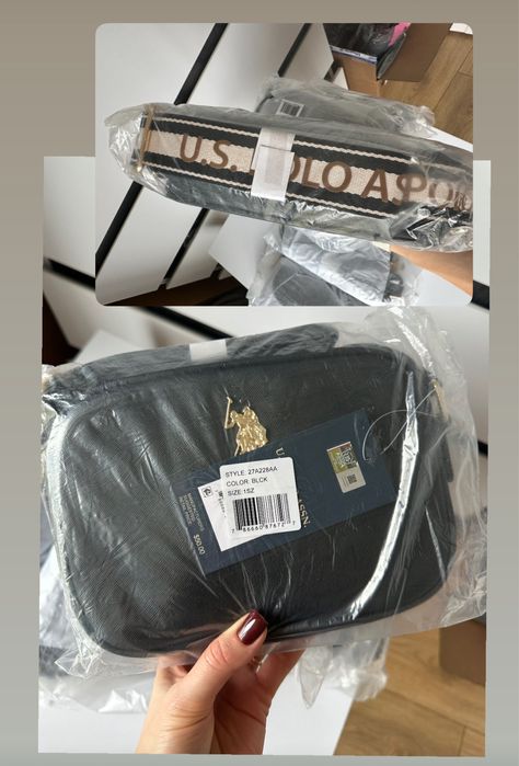 Жіноча сумка кросбоді чорна довга прямокутна us polo assn оригінал