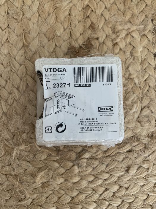 VIDGA: Ferragem de parede, branco, 6cm