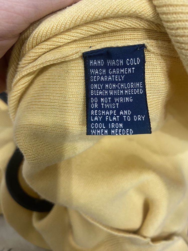 Sweter w serek Polo Ralph Lauren M żółty  100% bawełna pima