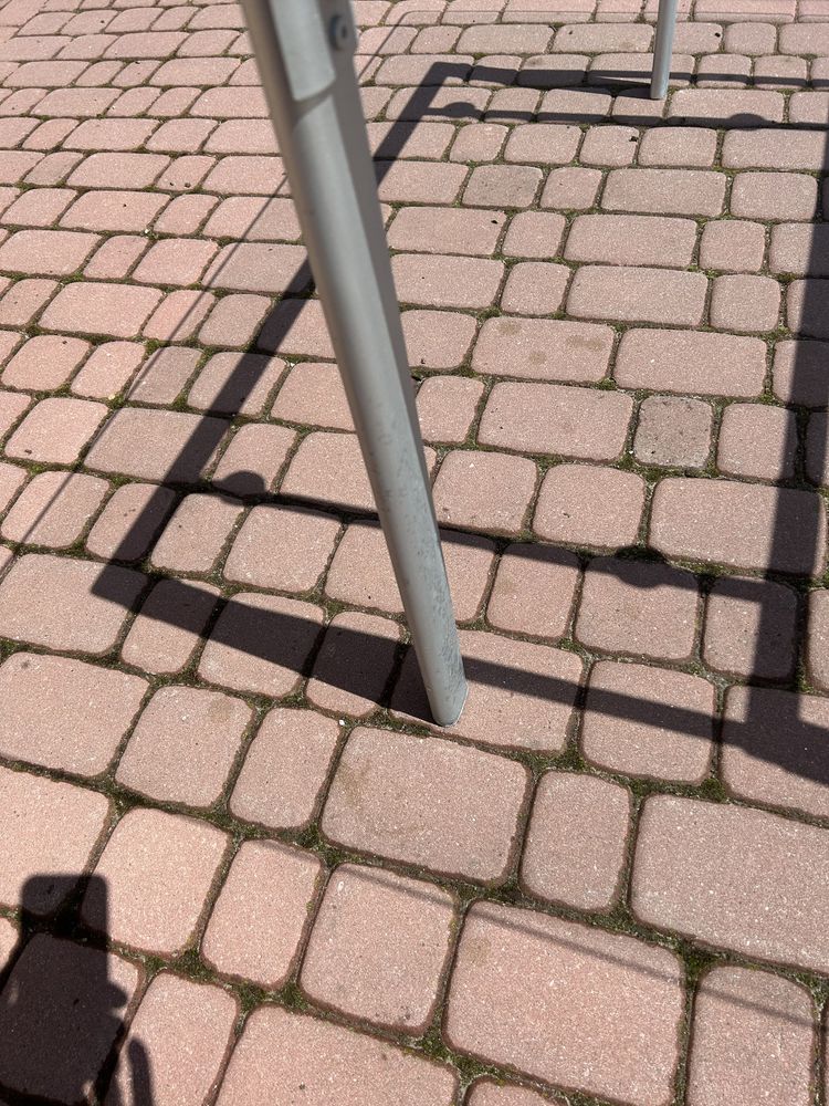Stół szkalny szklano metalowy 159,5/89,5 cm