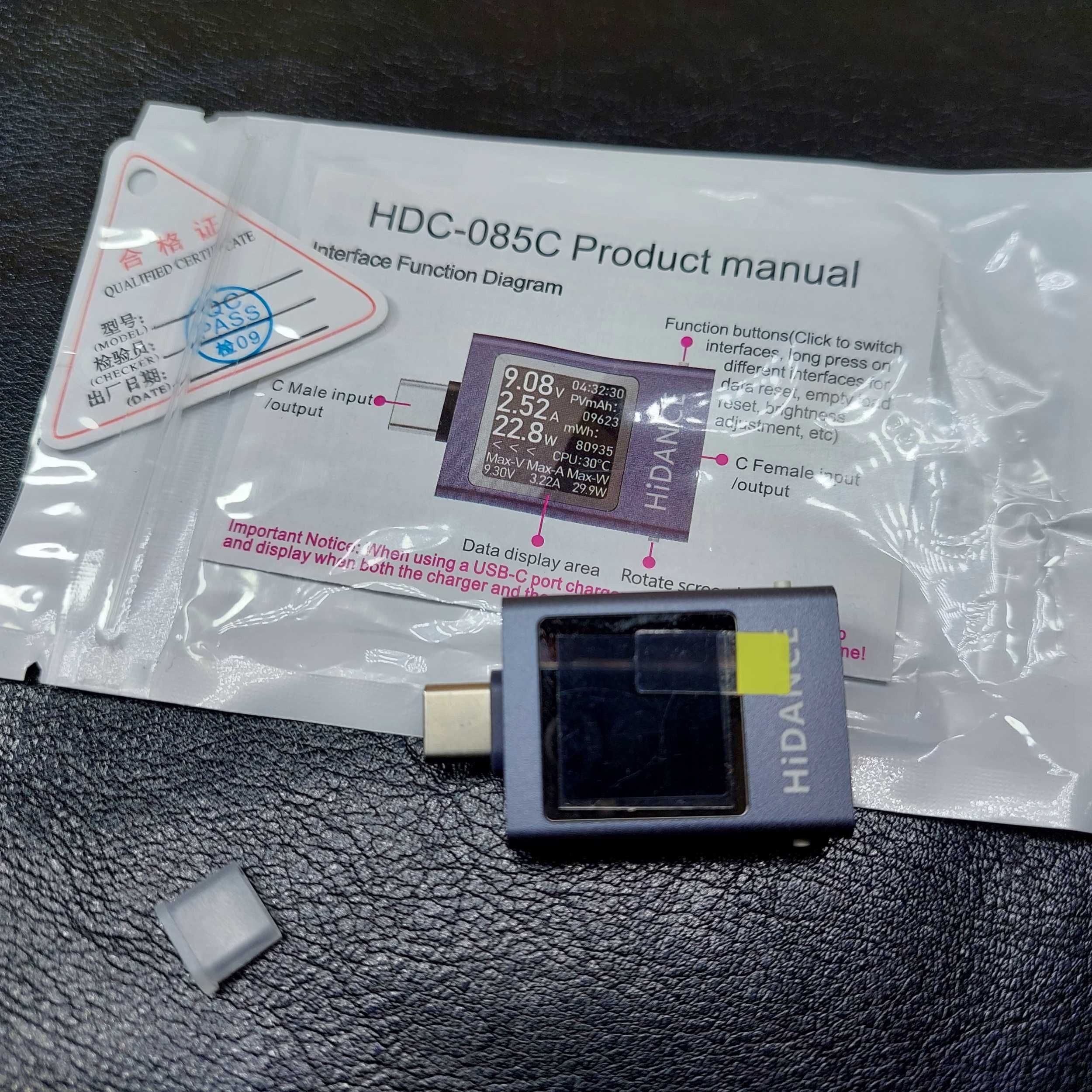 HIDANCE 13‑в‑1 Мощный USB Type-C юсб тестер - профи измерение (600Вт)