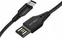 magix usb a - usb c do ładowania, transfer danych czarny 120cm solid