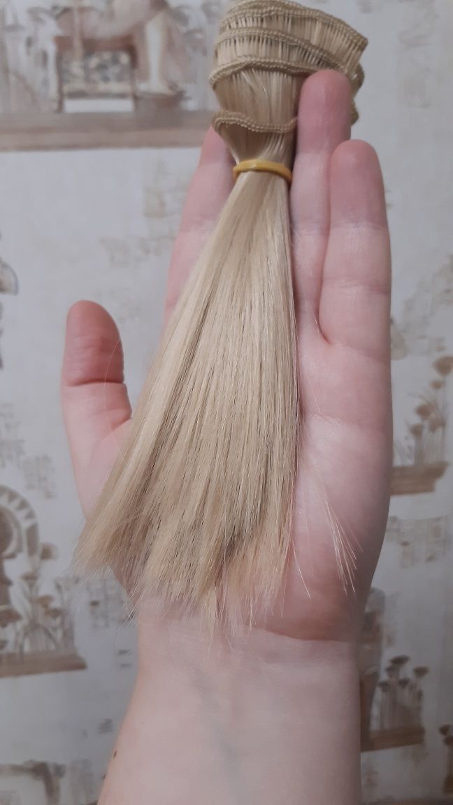Искусственные русые волосы для кукол куклы рукоделие хендмейд