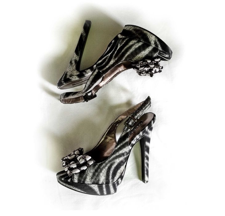 Босоножки серебряные на шпильке с бантом с блеском 36р - 23см