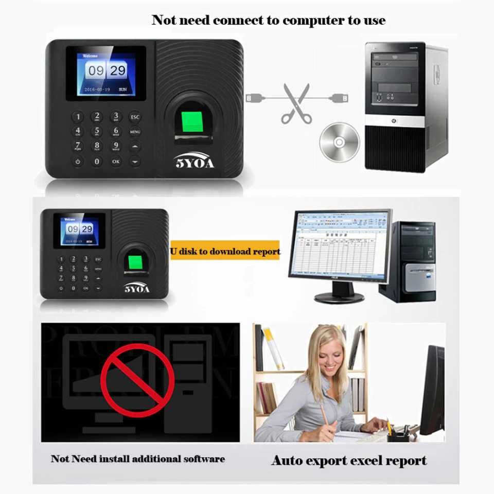 Modulo biométrico com teclado registo assiduidade horas presenças NOVO