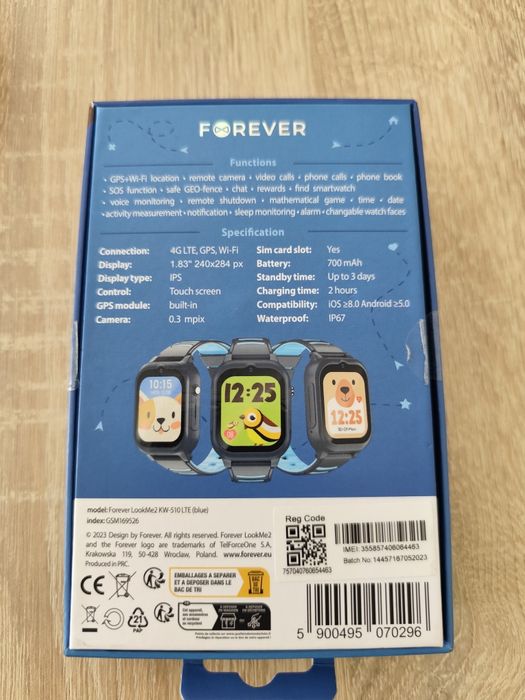 Smartwatch Forever Kids LookMe KW-510 Blue Fore