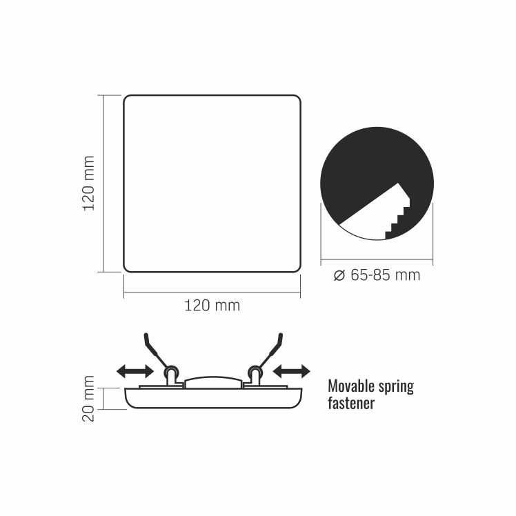 Oprawa podtynkowa wpuszczana bezramkowa kwadrat biała 9W/15W/24W 4000K