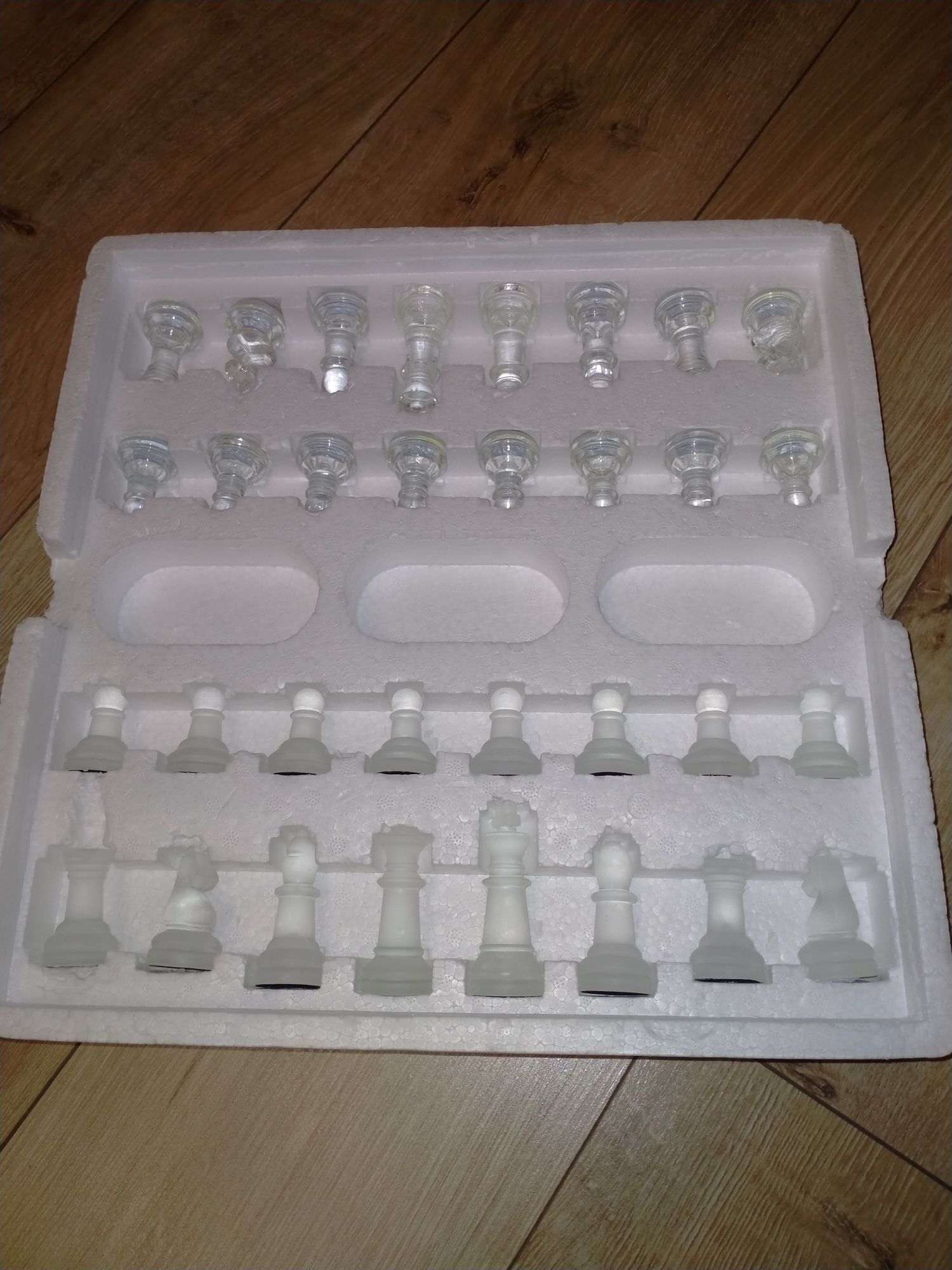 Glass Chess Set szachy szklane duże