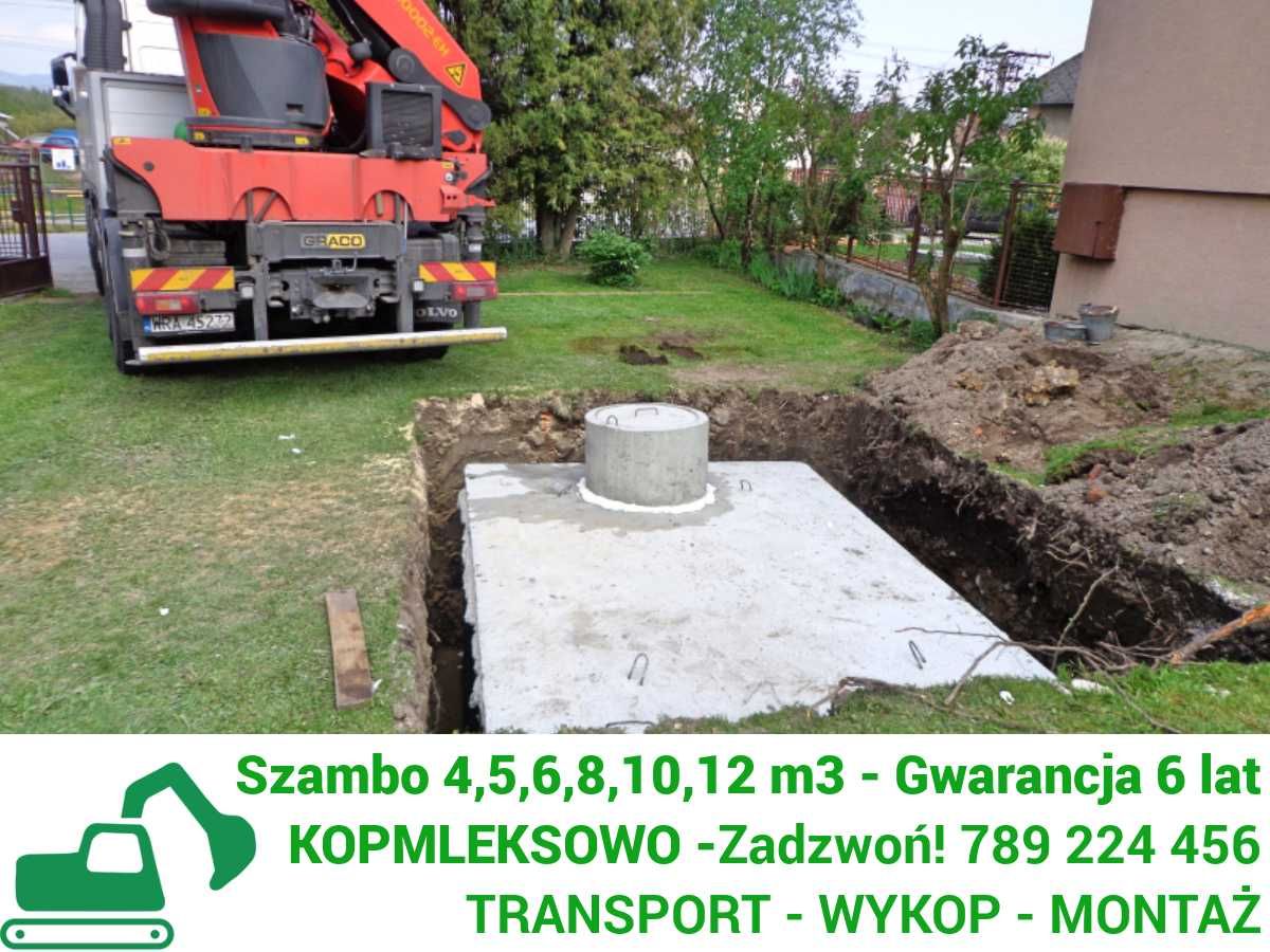 Szamba betonowe zbiorniki na szambo 4-12 z WYKOPEM kompleksowo Zwoleń