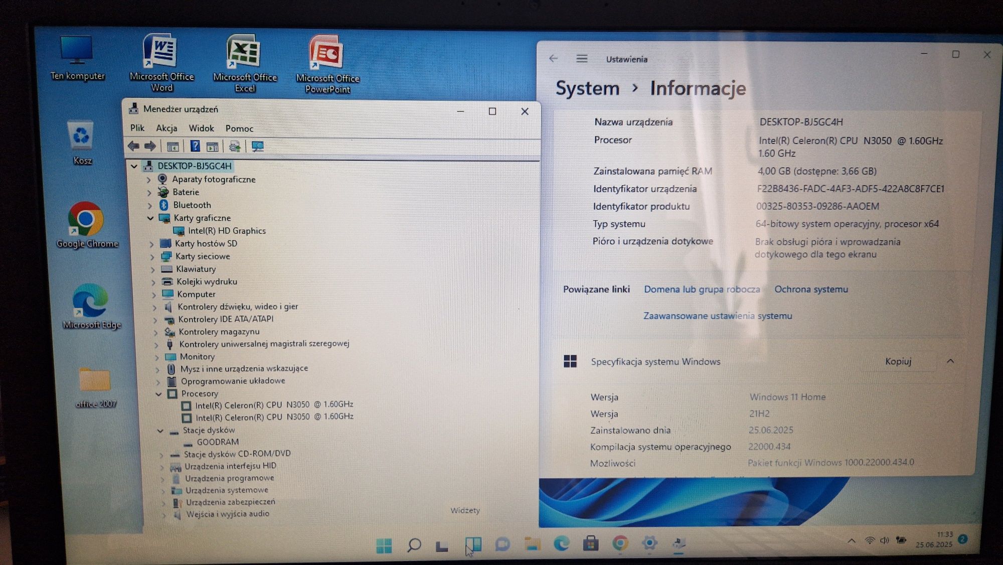 Laptop Asus A540S Windows 11 USB-c dysk SSD gwarancja