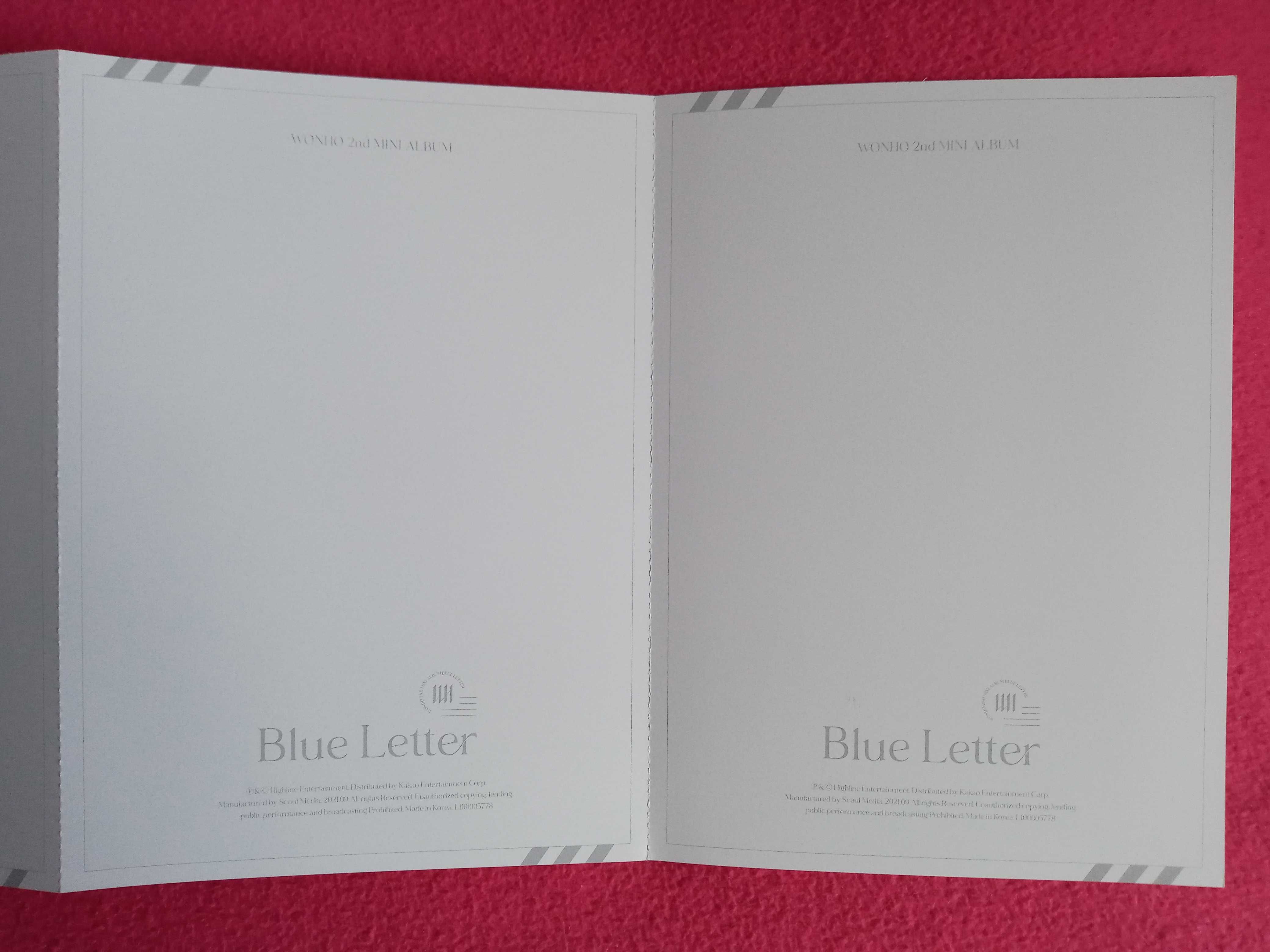 Wonho - składana pocztówka Kpop [Blue Letter]