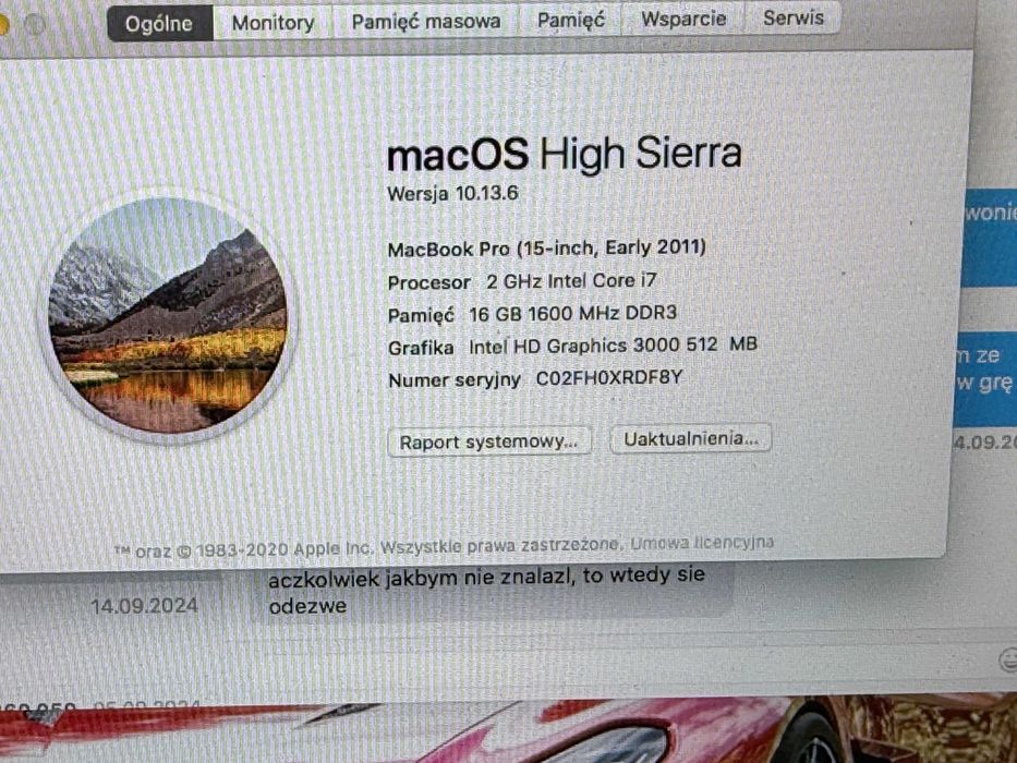 MacBook Pro 15 cali