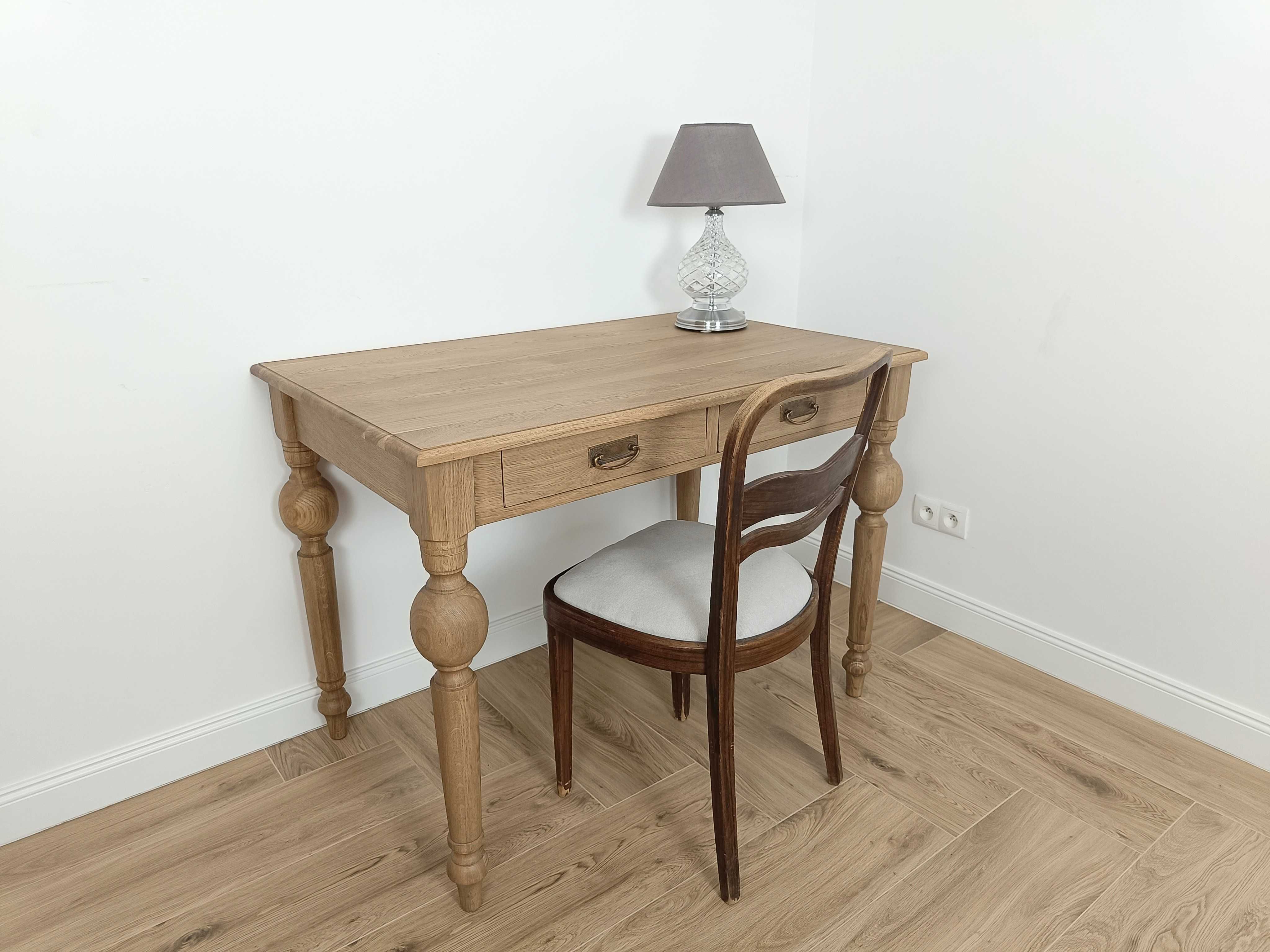 Stół biurko 110/70 dębowy stylizowany na stary antyk lity dąb