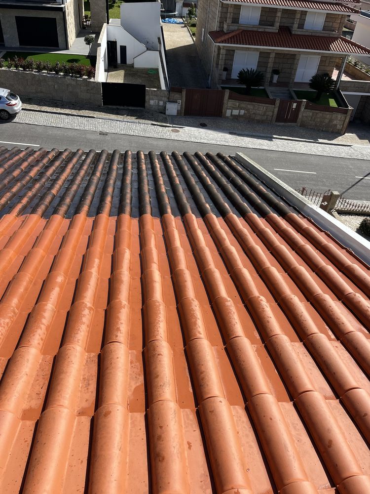 Fazemos lavagens  de telhado, muros e fachadas e calçadas