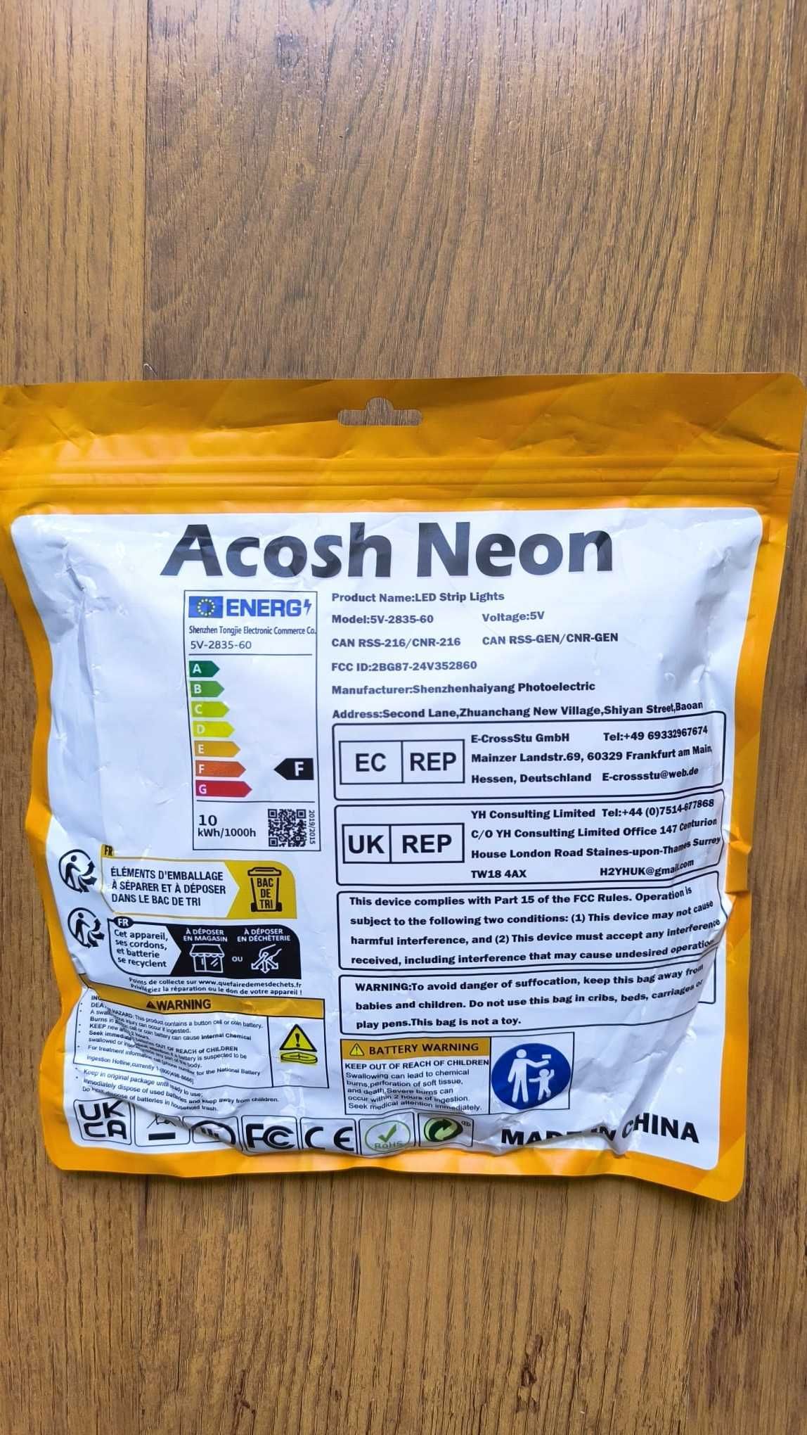 Tuya Zigbee Taśma Neon LED RGBIC 3m Acosh USB